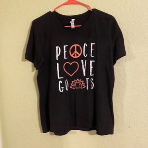 Peace Love Goats Grady Goat Yoga Graphic Tee